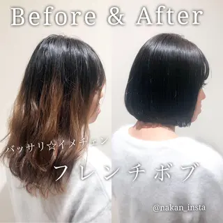 ショート カラー 顔周りレイヤー/ボブ 銀座✨中野まさひろのヘアスタイル