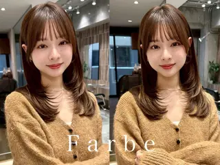 ミディアム Farbe🤍 新築new Openのヘアスタイル