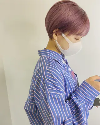 ショート カラー パーマ ヘアアレンジ メンズ キッズ ネイル マツエク・マツパ ショート/ボブ/ パーマ/柏原良亮のヘアスタイル