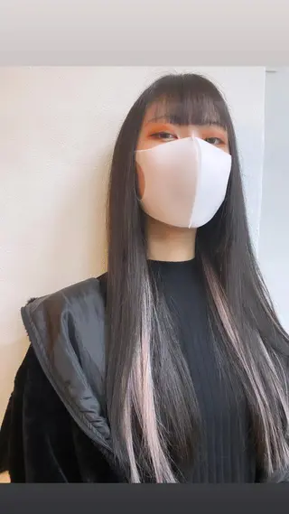 ロング カラー ヘアアレンジ レイヤーウルフ エクステ磯部のヘアスタイル