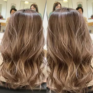 セミロング ハイライトバレイヤー ジュ&縮毛矯正✨櫻野のヘアスタイル