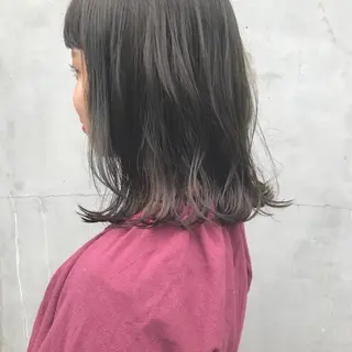 ミディアム カラー ヤスドミ ケイスケのヘアスタイル