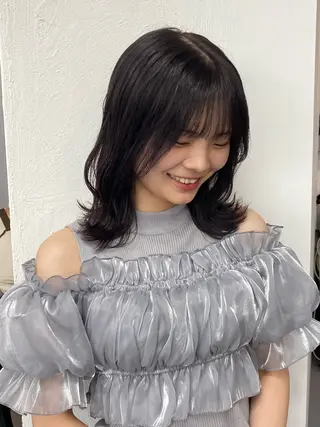 ミディアム カラー cashel fukaのヘアスタイル