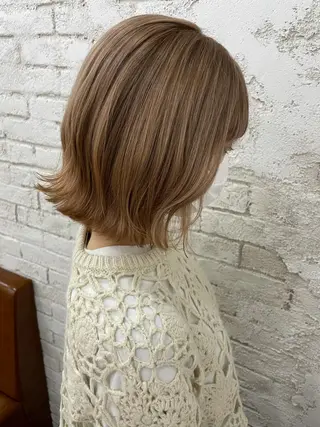 ミディアム カラー 🎀モテ髪ミルクティ ー🎀yasunaのヘアスタイル