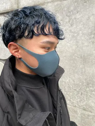 ショート カラー パーマ メンズ 南堀江🌿パーマ Tetsu【テツ】のヘアスタイル