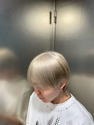 ショート カラー メンズ olino/西田辺 エフェクトブリーチのヘアスタイル