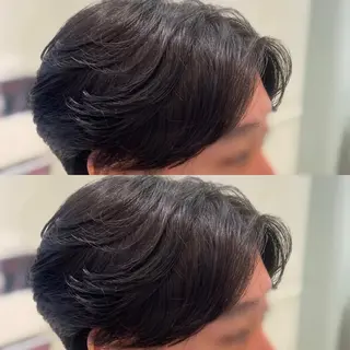 パーマ メンズ センターパート 川島爽楽のヘアスタイル