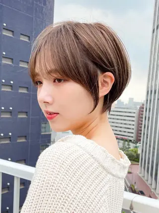 ショート ショートヘア くすみカラー、大場猛のヘアスタイル