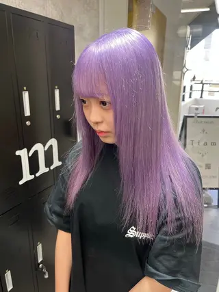 セミロング カラー ピンク🎀ブロンド 💎ハイトーン/大和のヘアスタイル