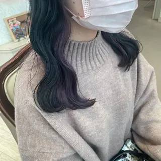 セミロング カラー 🍪ヨシイハルネ🍪 ラベンダーカラーのヘアスタイル