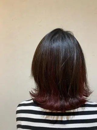 ミディアム カラー 西新/siohair 似合わせ/石尾刻矢のヘアスタイル