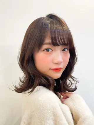 ミディアム カラー 艶髪とアイラッシュ ❤️関根悠のヘアスタイル