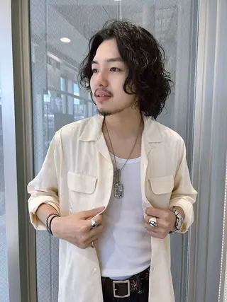 ロング パーマ メンズ メンズ特化❤️‍🔥 パーマ職人江口佳乃のヘアスタイル