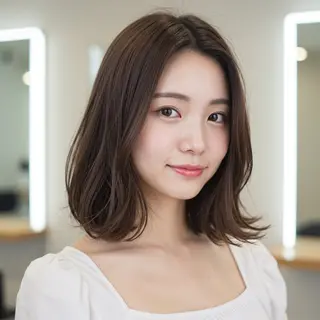 ミディアム 似合わせボブ✖️ 韓国レイヤー✨小関のヘアスタイル