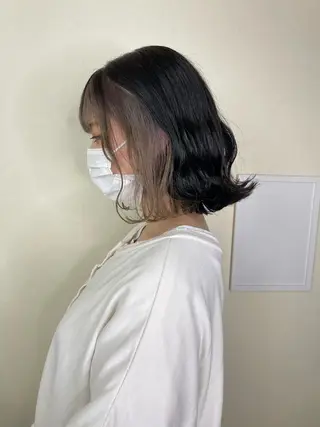 ミディアム カラー ハイライトカラー✨ グレージュ✨鎌倉光洋のヘアスタイル