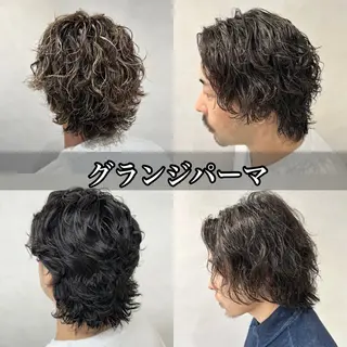 ミディアム カラー パーマ ヘアアレンジ メンズ 💈メンズ特化 美容師サキ💈のヘアスタイル