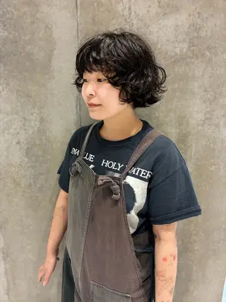 ショート パーマ 篠江 廉のヘアスタイル