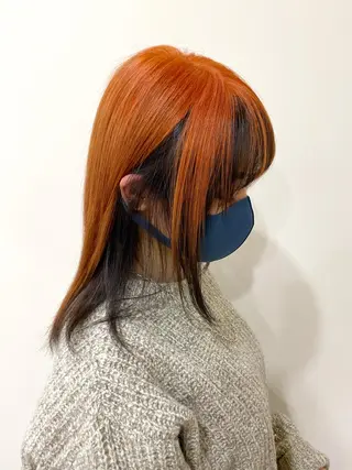 ミディアム カラー 服部 樹季のヘアスタイル