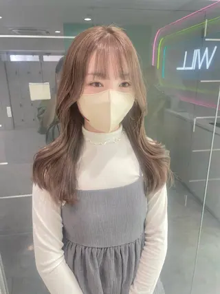 ロング カラー パーマ ヘアアレンジ メンズ 透明感カラー・レイヤ ー🎀amika🎀のヘアスタイル