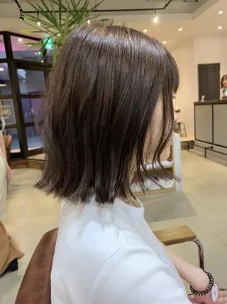ミディアム カラー パーマ ヘアアレンジ メンズ キッズ ネイル マツエク・マツパ 中津No.1髪質改善 店長✨透ける暗髪のヘアスタイル