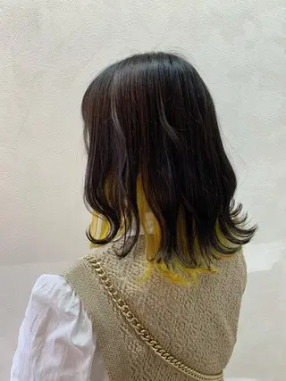 セミロング カラー 加藤(旧姓 今竹) 遥花のヘアスタイル