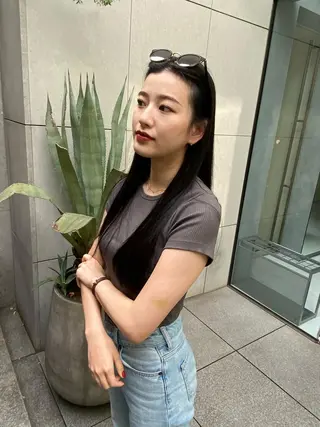 ロング カラー パーマ 飯ヶ谷 成海のヘアスタイル