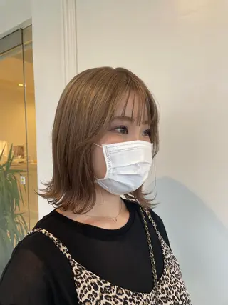 ミディアム カラー 木村 架音のヘアスタイル