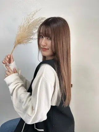 ロング カラー クロスパーマ/うる艶 カラー/Kurumiのヘアスタイル