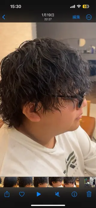 パーマ メンズ クオーレ水戸所属・山崎 蓮のヘアスタイル