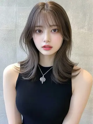 セミロング レイヤー×顔周 り×髪質改善/MIUのヘアスタイル