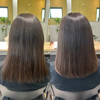 ミディアム パーマ hub hair レイヤー/透明感のヘアスタイル