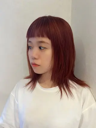 セミロング カラー irwi/イルウィ所属・miku🎀門前仲町 ブリーチ・レイヤーのヘアスタイル