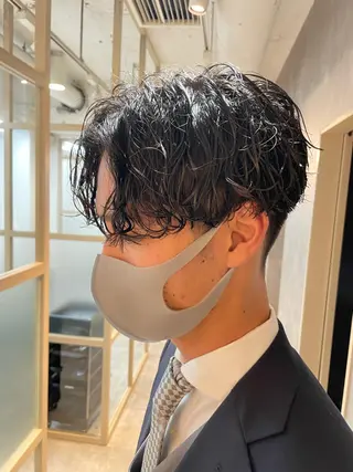 ショート パーマ 渋谷 メンズ 木下 仁来のヘアスタイル
