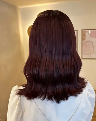 セミロング カラー 暖色/ミルクティー/ レイヤー/yuriaのヘアスタイル