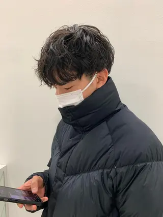 ショート カラー パーマ ヘアアレンジ メンズ 原宿パーマ kazuのヘアスタイル