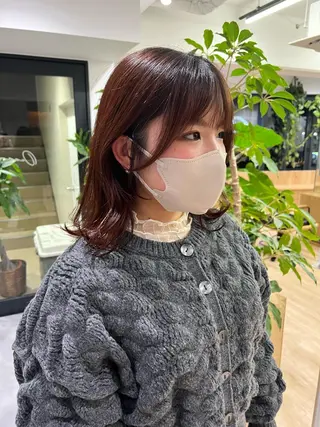 ミディアム 田中 愛梨のヘアスタイル