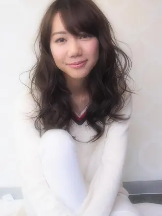 ミディアム カラー パーマ ほさか しんごのヘアスタイル