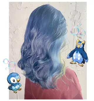 セミロング カラー GARU-ガル-所属・TSUNO🦖 派手髪/オタク美容師のヘアスタイル