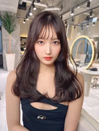 セミロング カラー ヘアアレンジ 韓国ヘア/レイヤー Londエレンのヘアスタイル