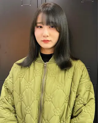 セミロング 藤山大地/髪質改善 /透明感/ブリーチのヘアスタイル