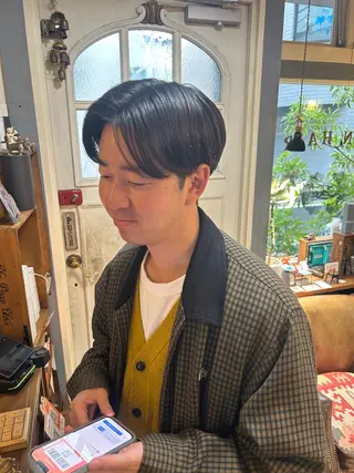 ショート メンズ 清水千優/パーマ/透 明感カラー/メンズのヘアスタイル