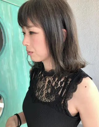 ミディアム カラー レイヤーカット匠 イソザキノリユキのヘアスタイル