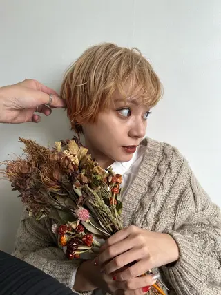 ショート カラー 髪質改善/縮毛矯正/ 透明感カラーYUMAのヘアスタイル