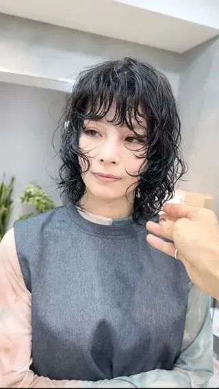 パーマ RIN パーマ/暖色カラーのヘアスタイル