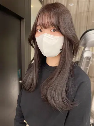 ロング 京都レイヤーカット/ 縮毛矯正/羽柴りくのマツエク・マツパデザイン