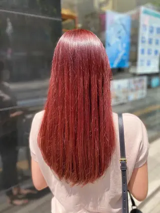 セミロング YASU🍎CUT 赤系カラー/ヘアケアのヘアスタイル