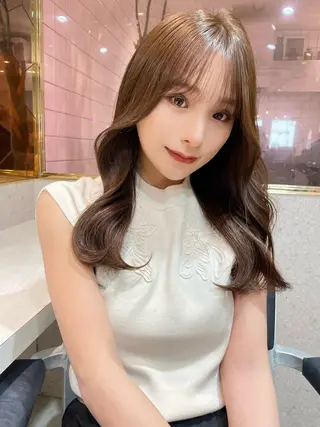 セミロング カラー 韓国ヘア🤍顔周り/ 髪質改善✨/林遼一郎のヘアスタイル