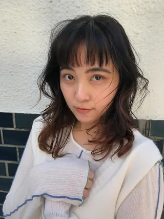 ミディアム カラー ヘアアレンジ アンククロス渋谷【ANKH CROSS】所属・韓国ヘア┊︎レイヤー ┊︎haruka🌙のヘアスタイル