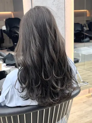 ミディアム カラー 縮毛/レイヤー 韓国/橋口のヘアスタイル