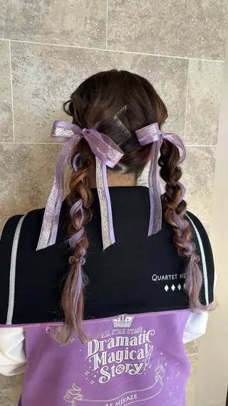 ロング ヘアアレンジ seri💜艶カラー 💖ヘアアレンジのヘアスタイル